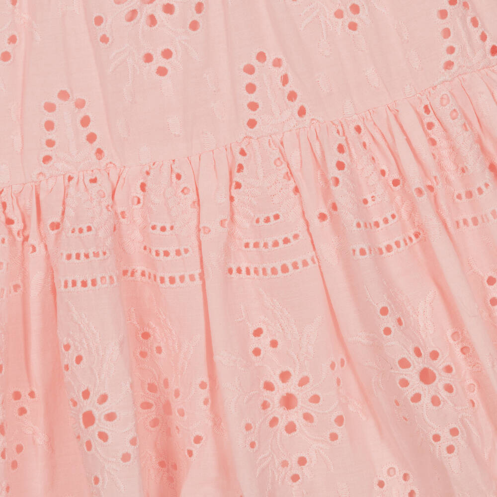 Molo-Розовая хлопковая юбка с перфорацией для девочек | Childrensalon Outlet