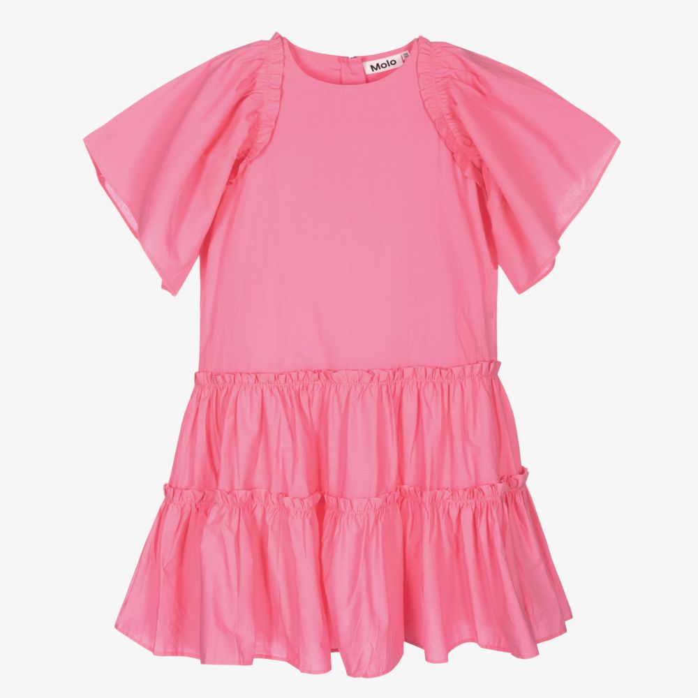 Molo - Розовое хлопковое платье для девочек | Childrensalon