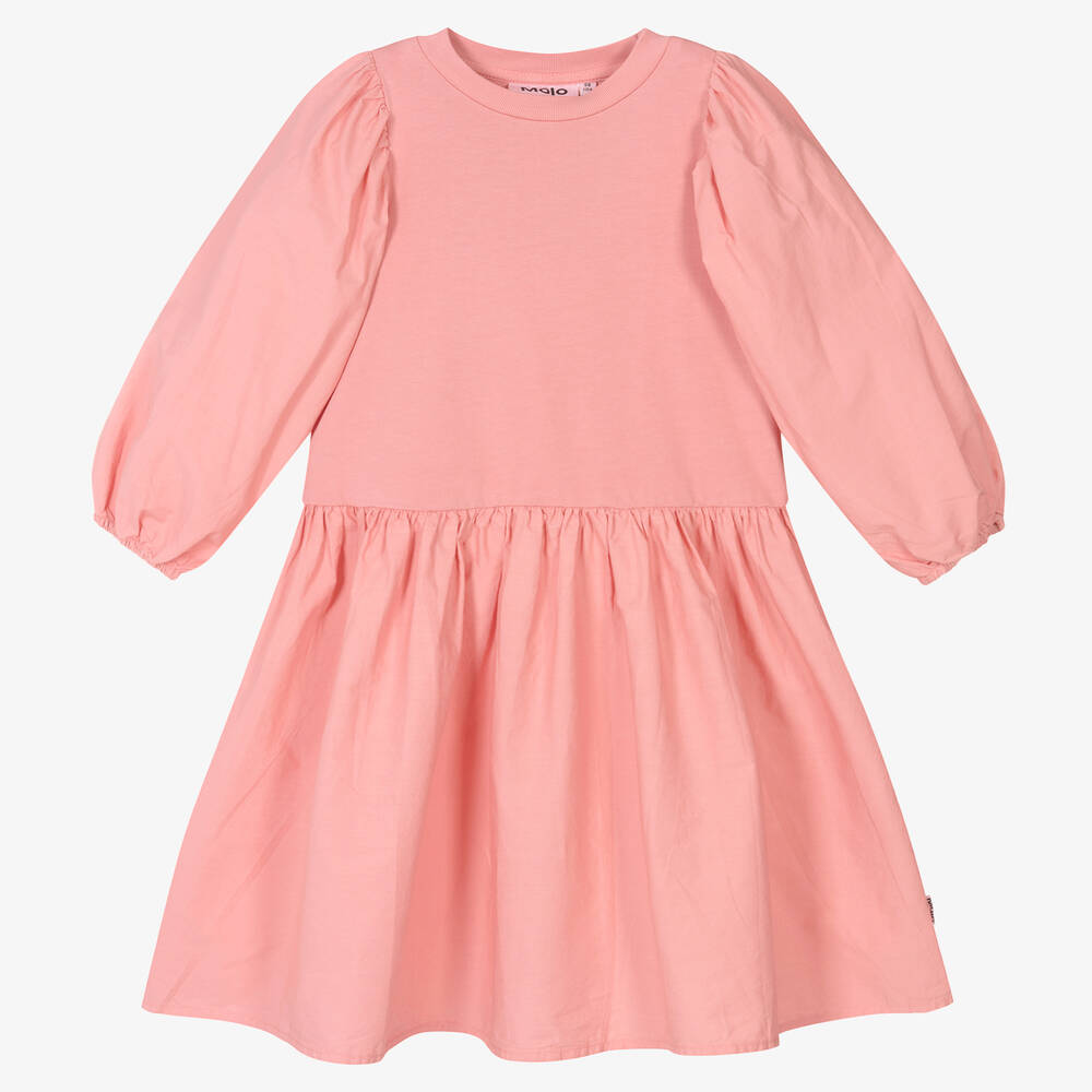 Molo - Girls Pink Cotton Dress | Childrensalon