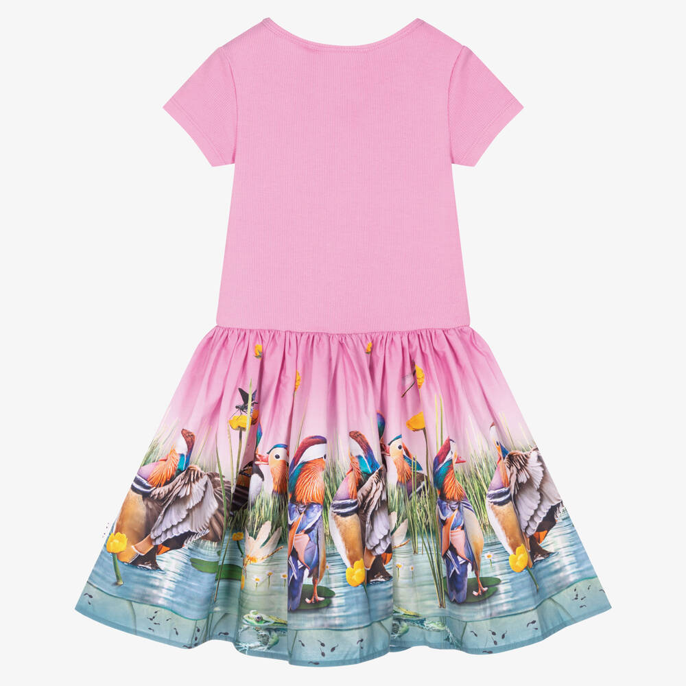 مولو-فستان مزيج قطن عضوي لون زهري | Childrensalon Outlet