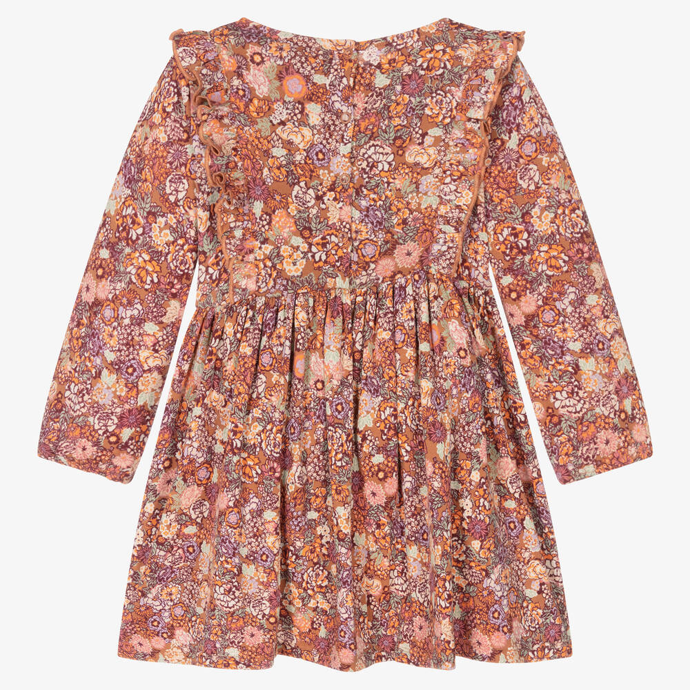 Molo-فستان قطن عضوي جيرسي لون زهري بطبعة ورود | Childrensalon Outlet