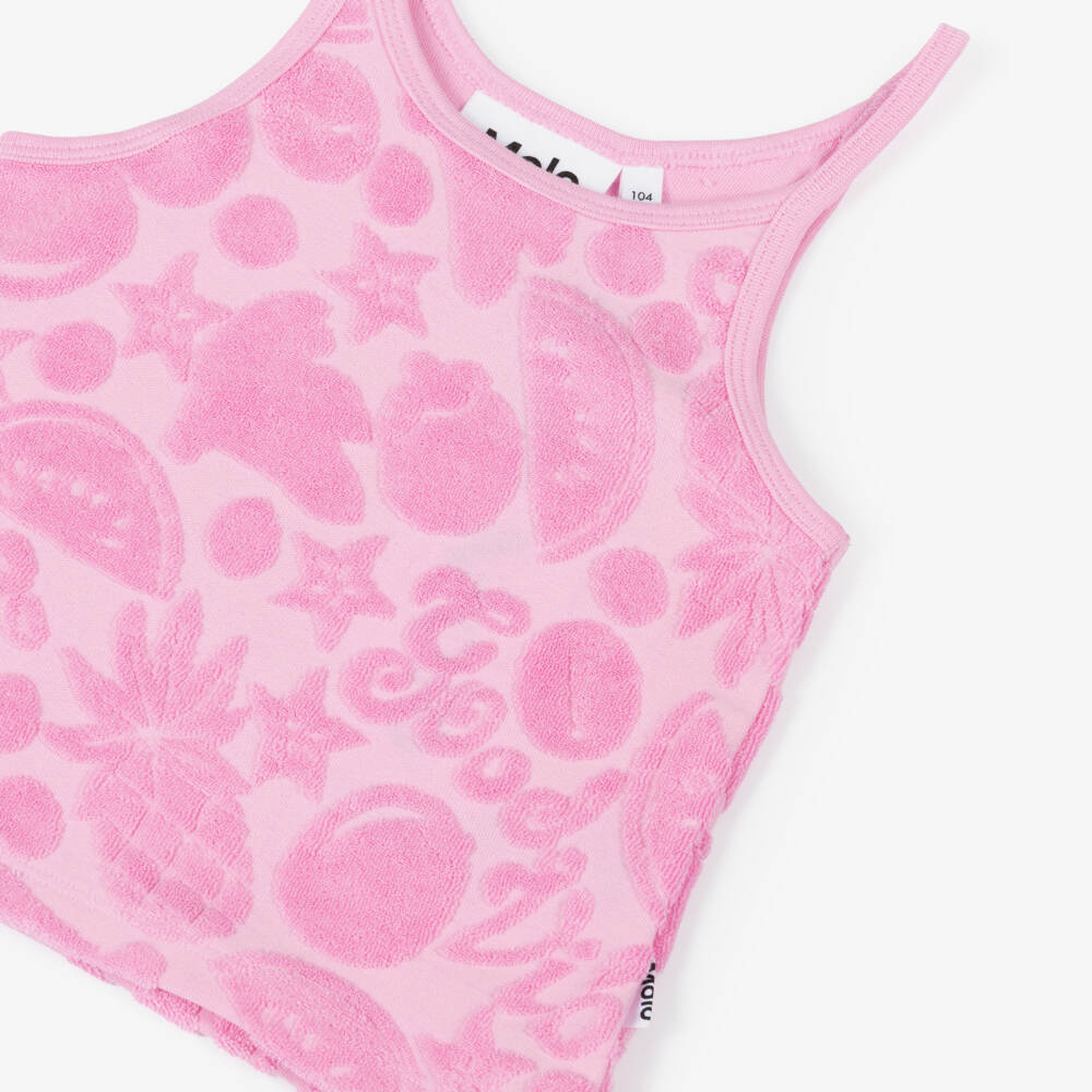 Molo-Girls Pink Cotton Jacquard Fruits Vest | Childrensalon Outlet