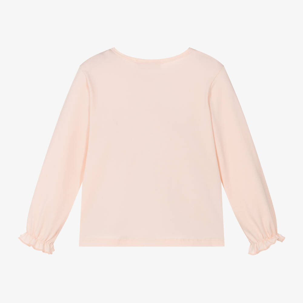 Molo-Girls Pink Cotton Kitten Top | Childrensalon Outlet