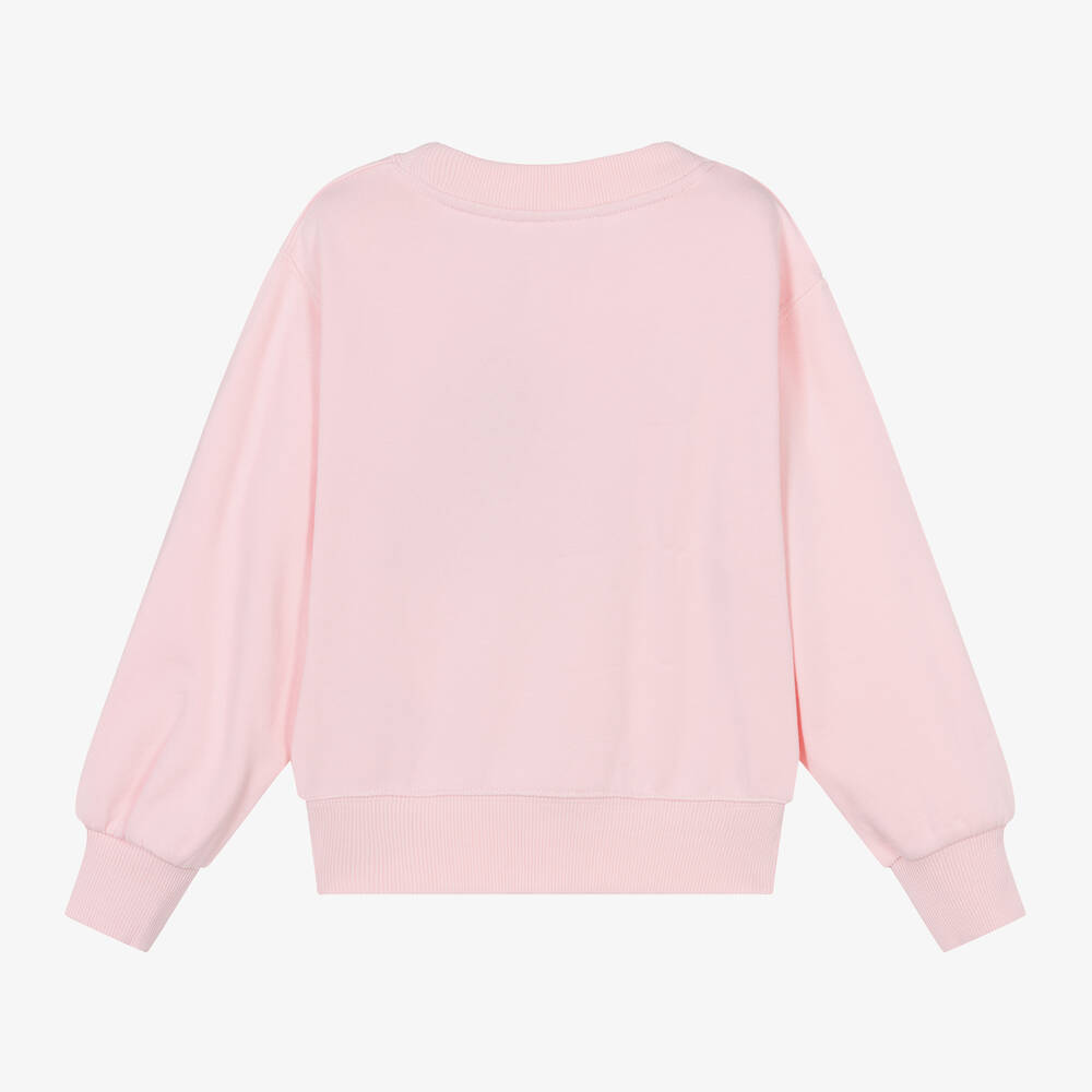 Molo-Girls Pink Cotton Palm Tree Sweatshirt | Childrensalon Outlet