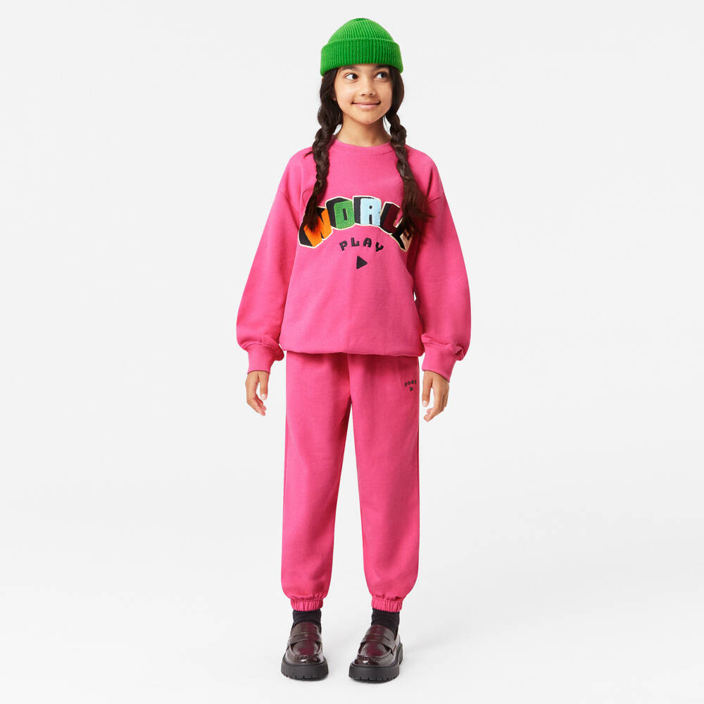 Molo-Girls Pink Cotton Play Sweatshirt | Childrensalon Outlet