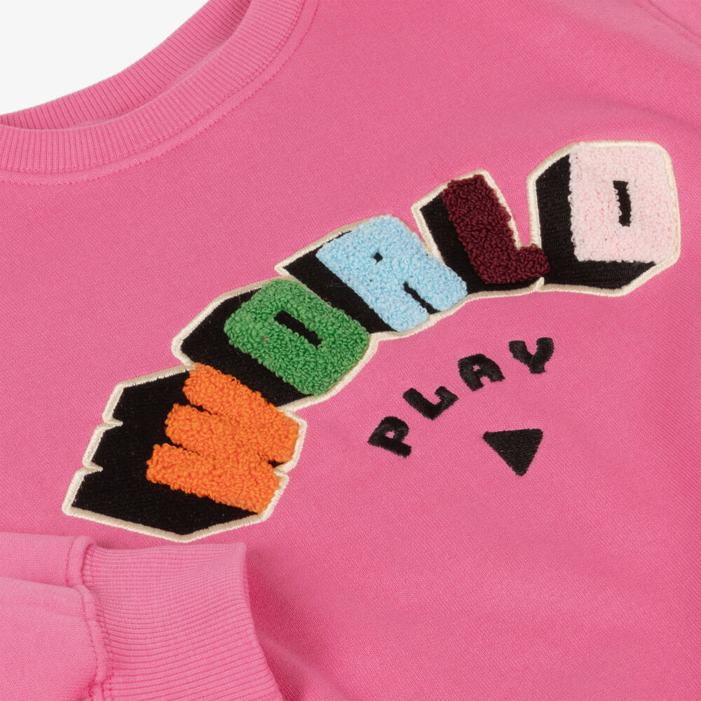 Molo-Girls Pink Cotton Play Sweatshirt | Childrensalon Outlet