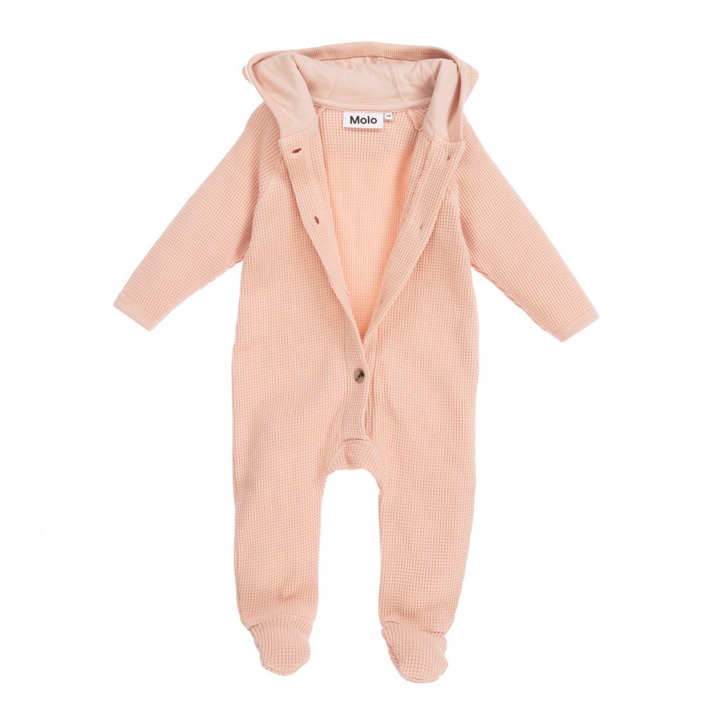 مولو-أوفرول للخروج قطن عضوي لون زهري للمولودات | Childrensalon Outlet
