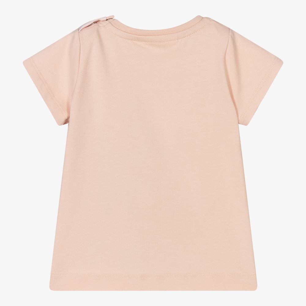 Molo-Girls Pink Cotton T-Shirt | Childrensalon Outlet