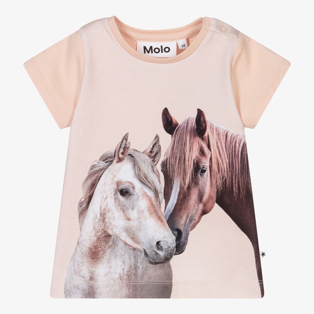 Molo-Розовая хлопковая футболка для девочек | Childrensalon Outlet