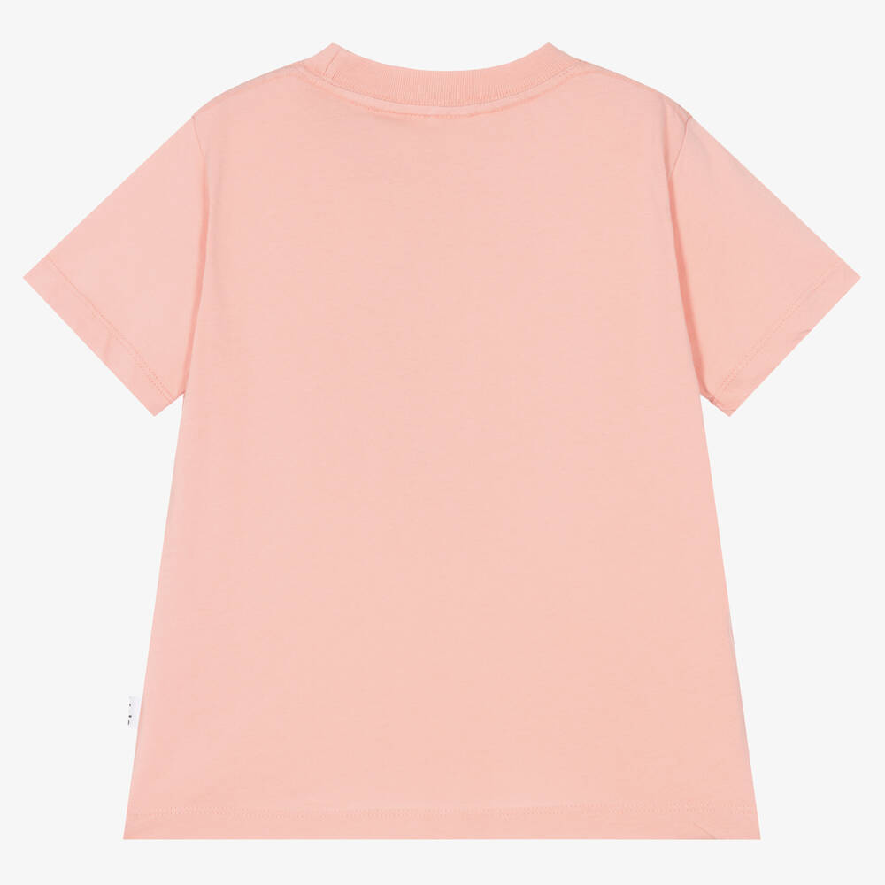 Molo-Girls Pink Cotton T-Shirt | Childrensalon Outlet