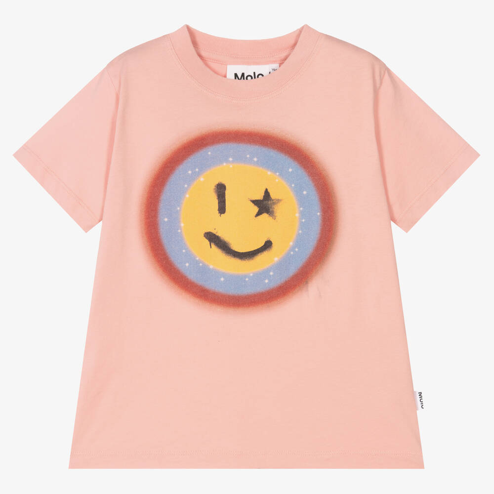 Molo - Розовая хлопковая футболка для девочек | Childrensalon