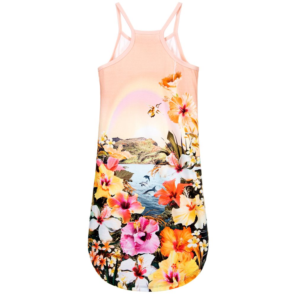 Molo-Girls Pink Floral Beach Dress | Childrensalon Outlet