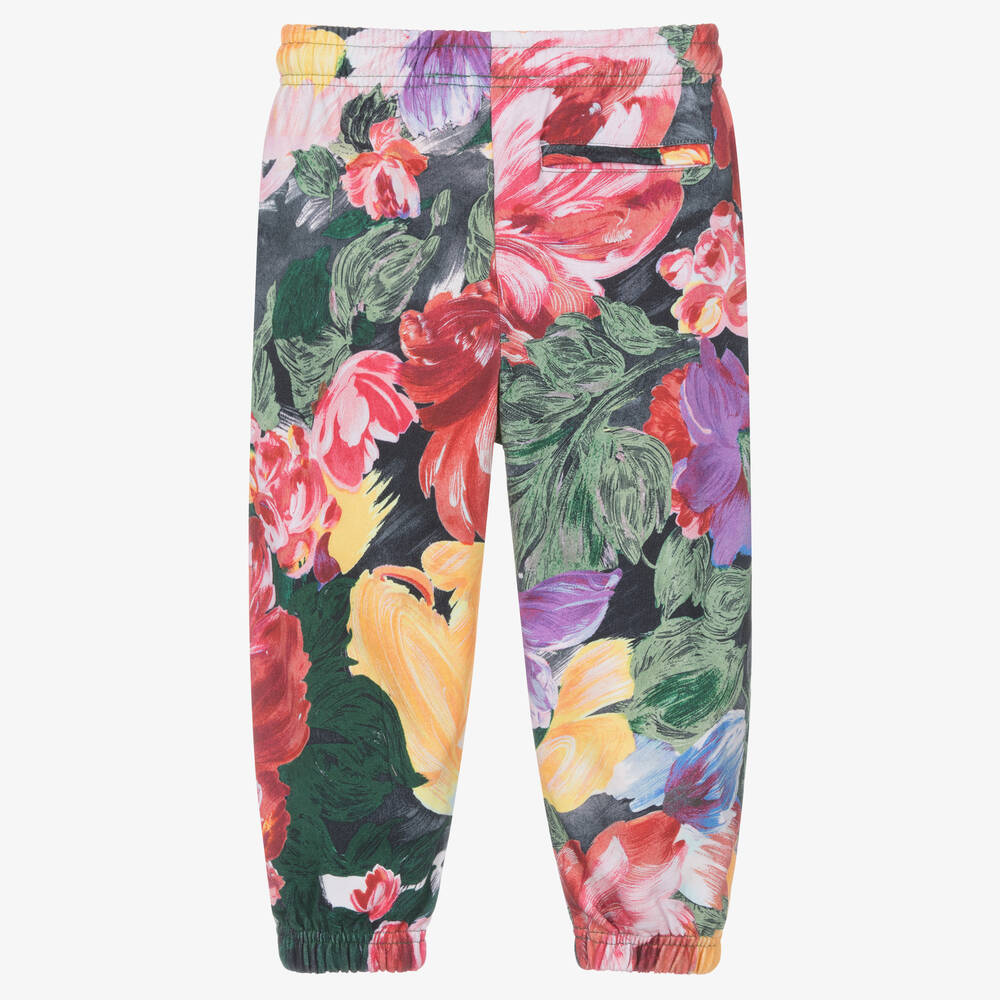 Molo-Girls Pink Floral Cotton Joggers | Childrensalon Outlet