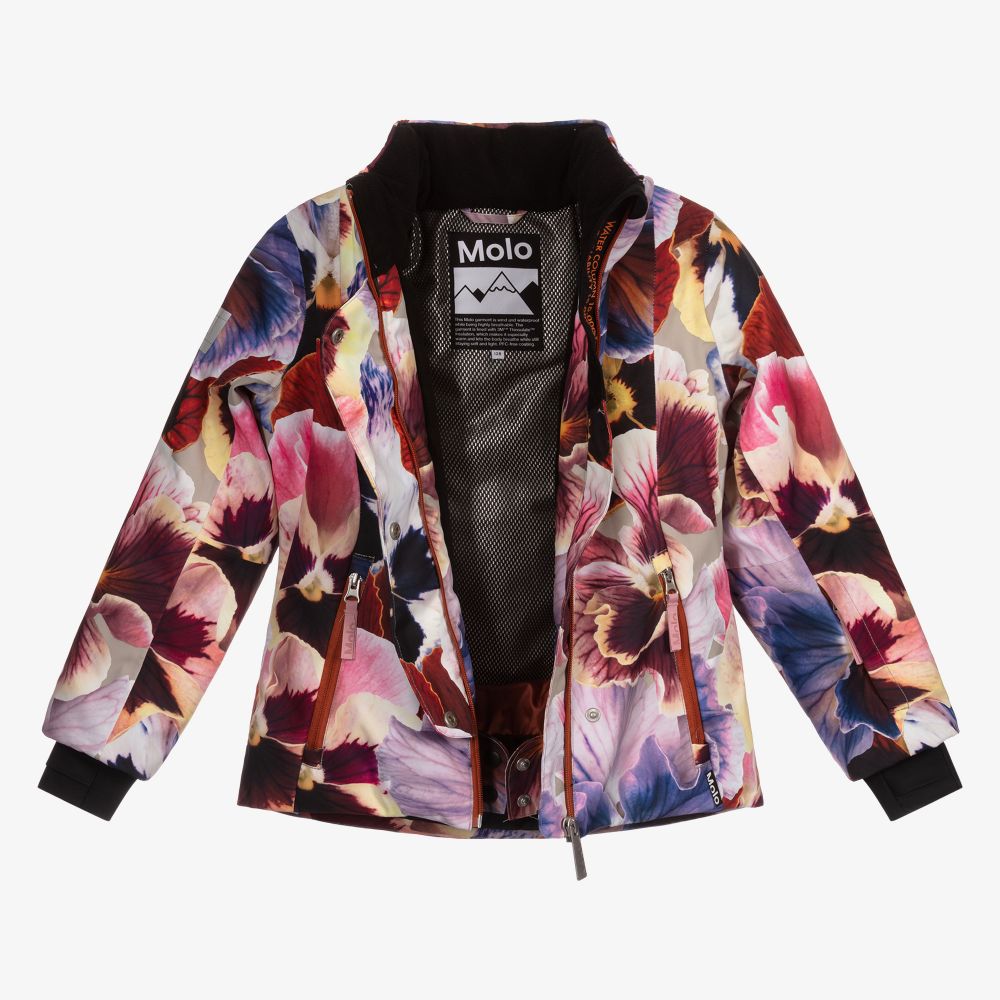Molo Girls Pink Floral Ski Jacket Childrensalon Outlet