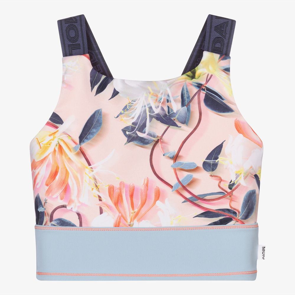 Molo - Girls Pink Floral Sports Top | Childrensalon