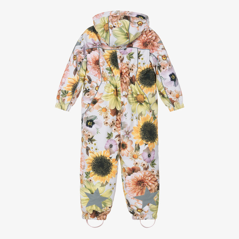Molo-Girls Pink Floral Waterproof Snowsuit | Childrensalon Outlet