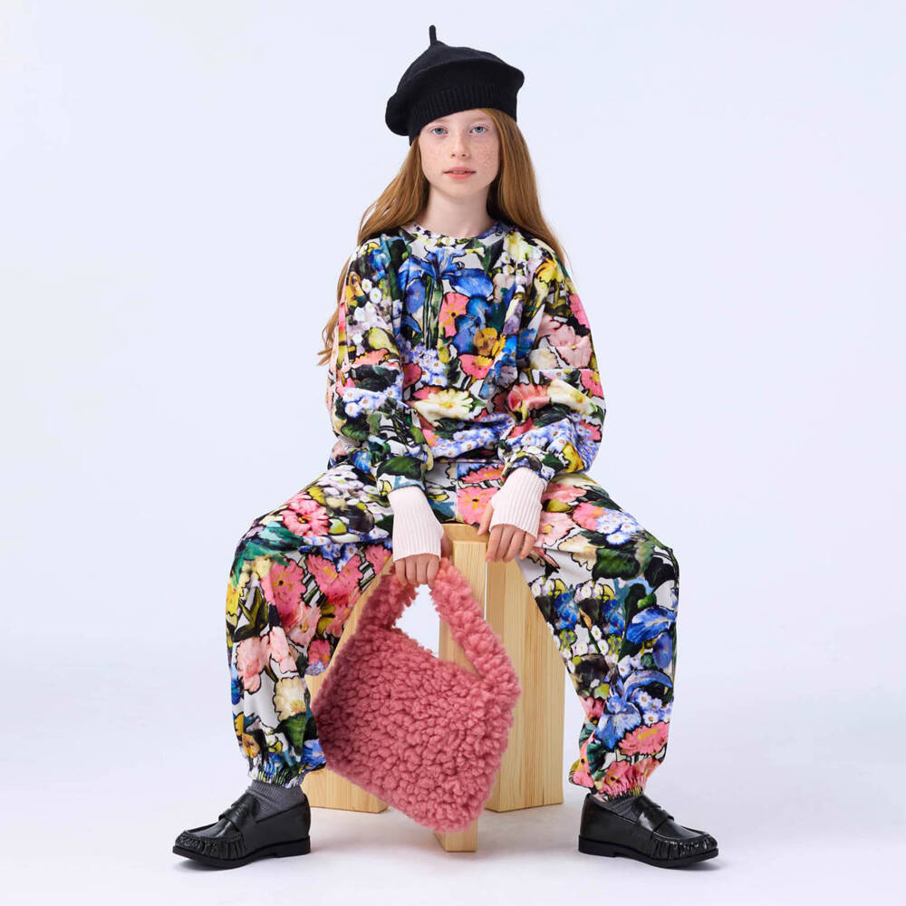 Molo-Girls Pink Fluffy Fleece Hand Bag (28cm) | Childrensalon Outlet