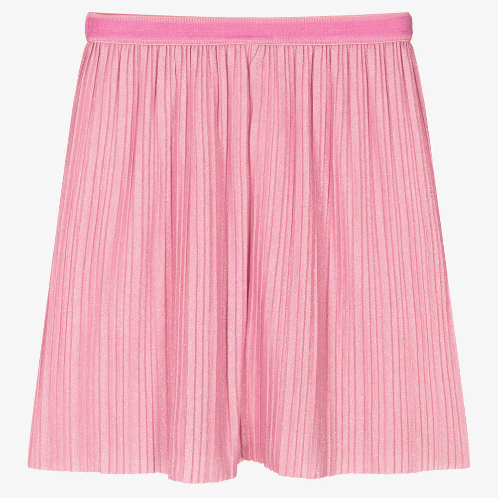 Molo-Girls Pink Glitter Pleated Skirt | Childrensalon Outlet