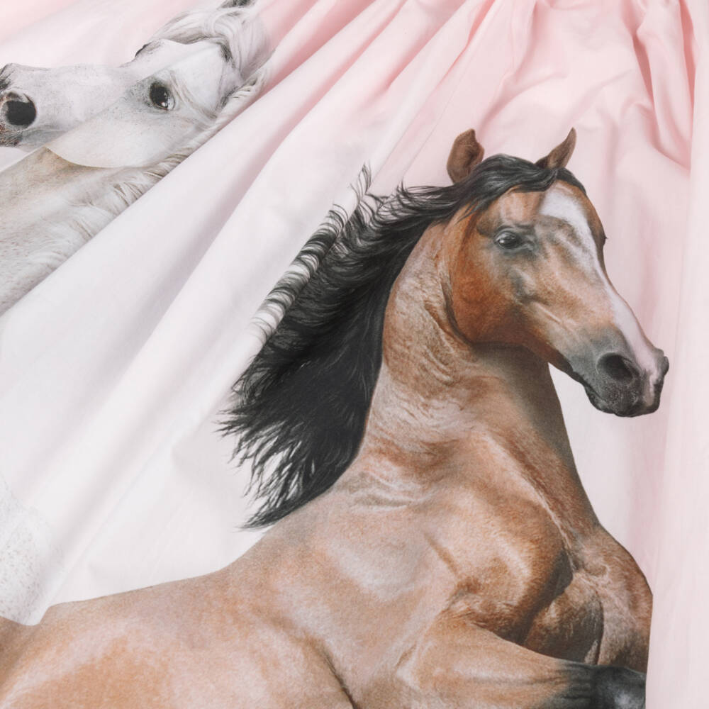 Molo-Girls Pink Horse Pattern Cotton Skirt | Childrensalon Outlet