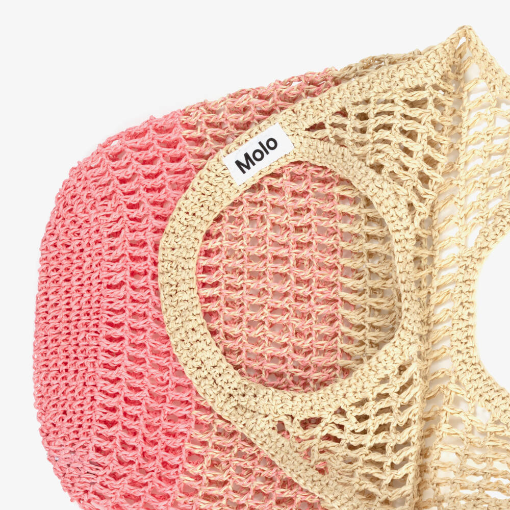 Molo-Girls Pink Lemonade Crochet Tote | Childrensalon Outlet