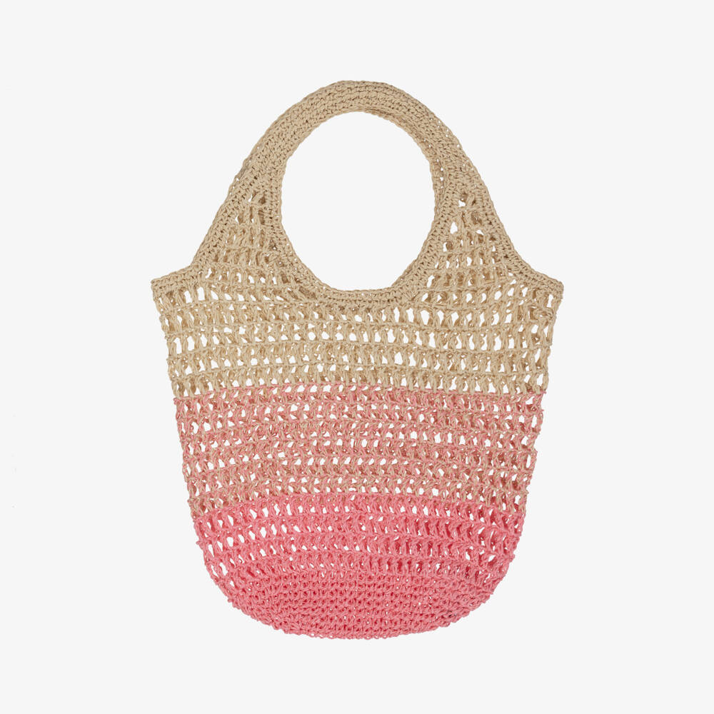 Molo-Girls Pink Lemonade Crochet Tote | Childrensalon Outlet