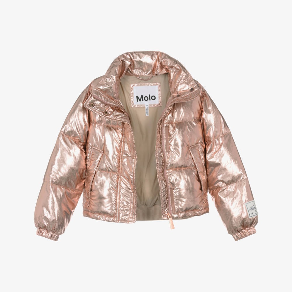 Molo-Блестящее розовое пуховое пальто для девочек | Childrensalon Outlet