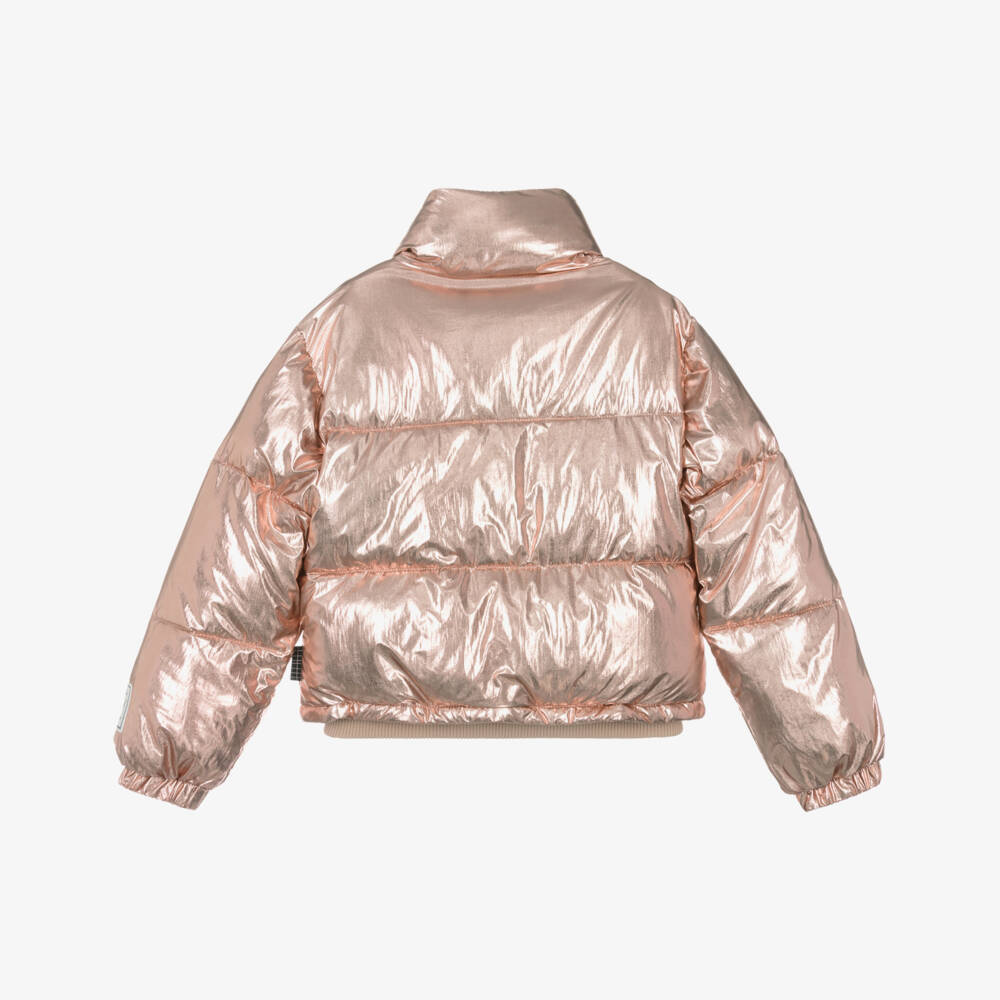 Molo-Блестящее розовое пуховое пальто для девочек | Childrensalon Outlet