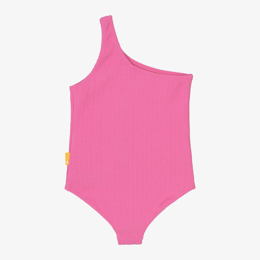 مولو-مايّو بكتف واحد لون زهري فاقع للبنات (UPF50+) | Childrensalon Outlet