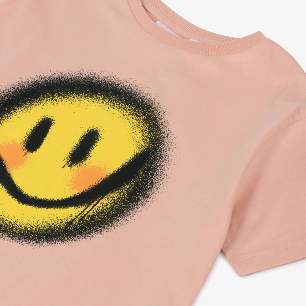 Molo-Розовая органическая футболка с улыбкой для девочек | Childrensalon Outlet