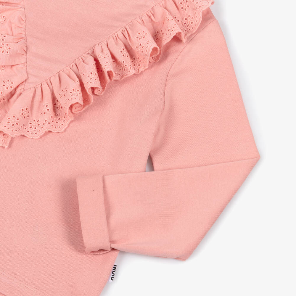 Molo-Топ из хлопка с рюшами для девочек в розовом цвете | Childrensalon Outlet