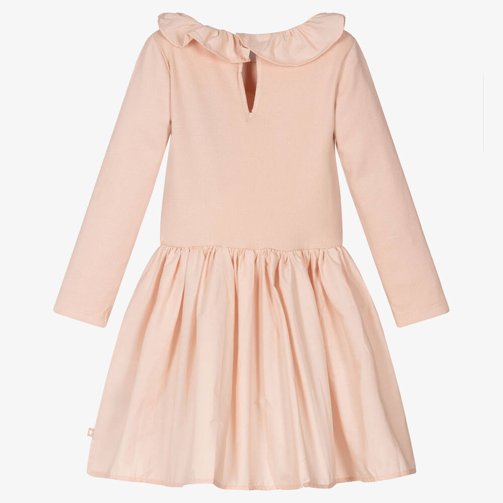 Molo-Girls Pink Organic Cotton Dress | Childrensalon Outlet
