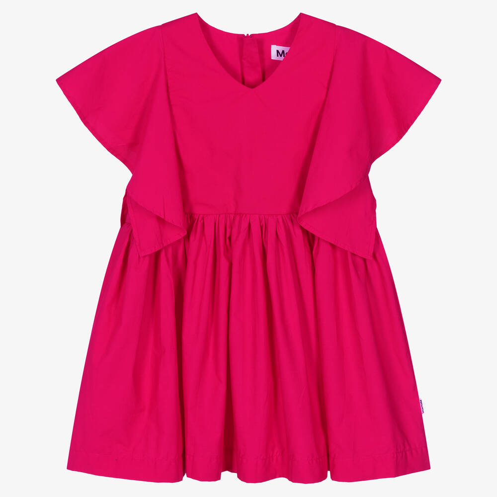 Molo-Girls Pink Organic Cotton Dress | Childrensalon Outlet