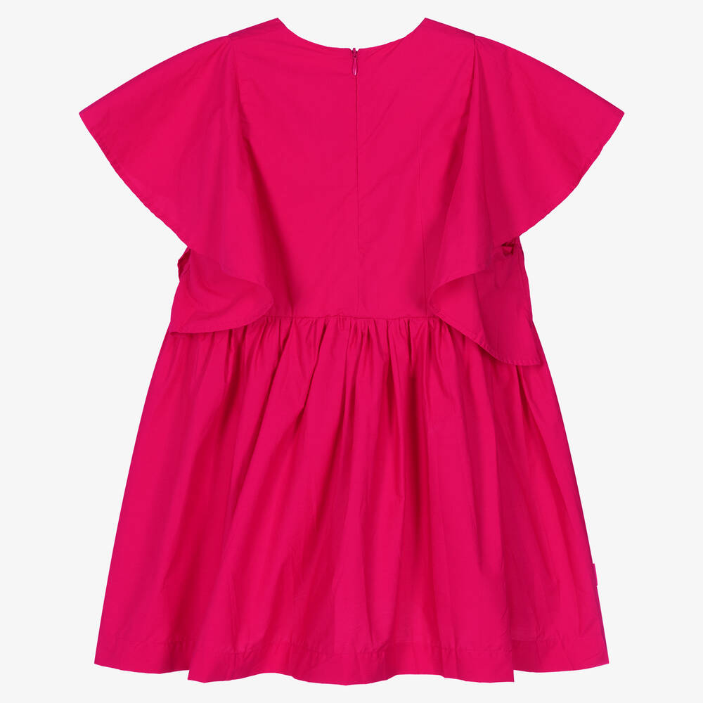 Molo-Girls Pink Organic Cotton Dress | Childrensalon Outlet