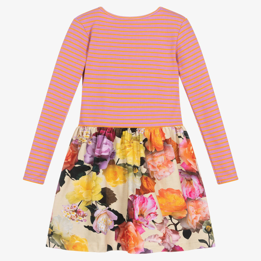 Molo-Girls Pink Organic Cotton Dress | Childrensalon Outlet