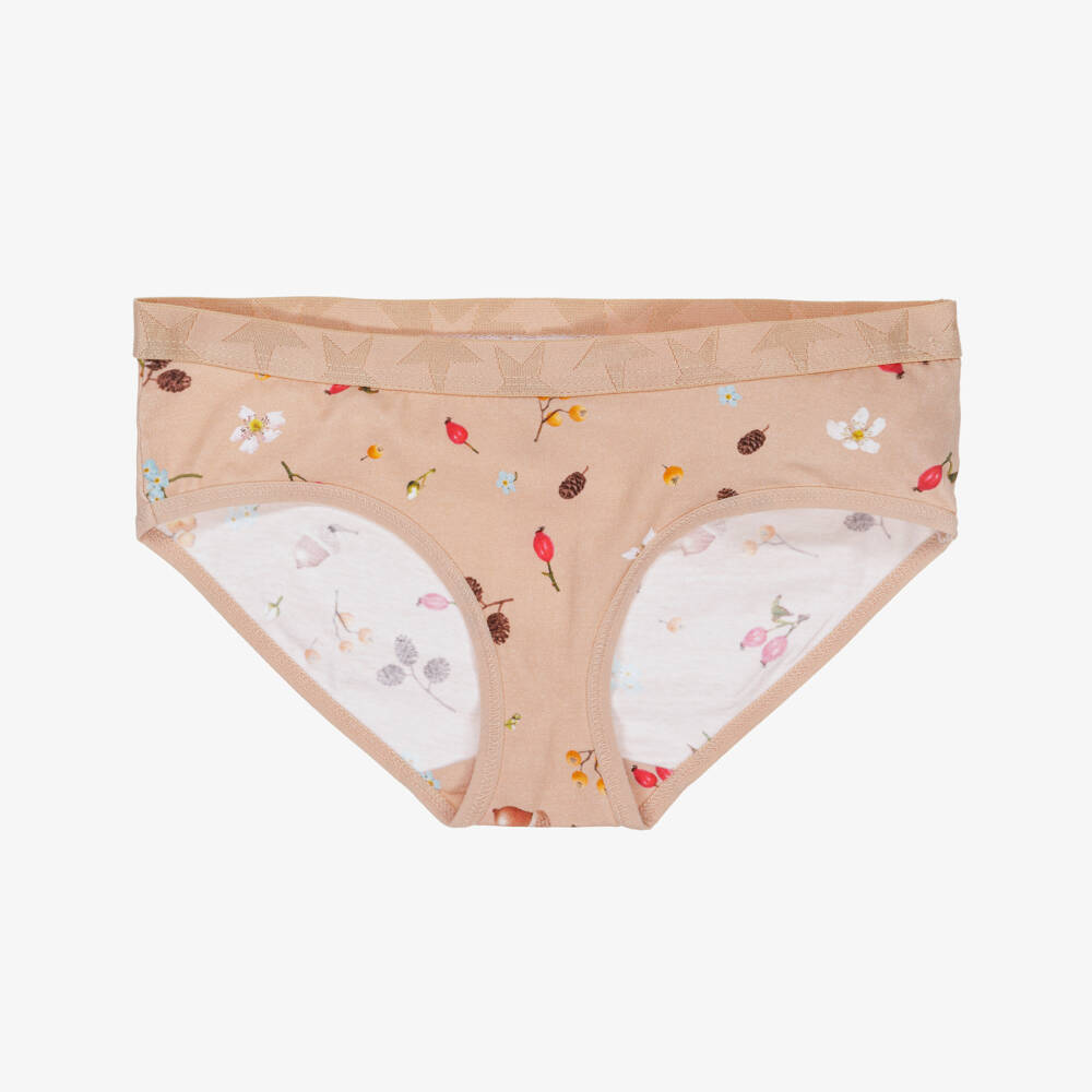 Molo-Розовые хлопковые трусики с цветочным узором для девочек (набор из двух) | Childrensalon Outlet