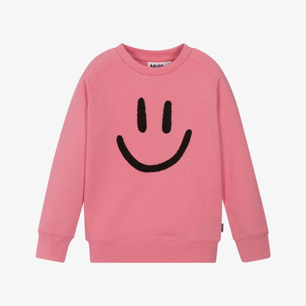 Molo-Свитшот розовый с улыбкой для девочек | Childrensalon Outlet