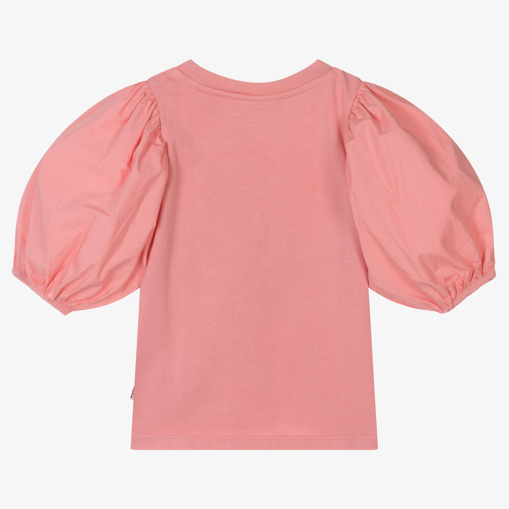 مولو-تيشيرت قطن عضوي لون زهري للبنات | Childrensalon Outlet