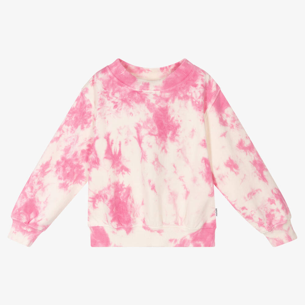 Molo - Розовый свитшот из органического хлопка с эффектом тай-дай | Childrensalon