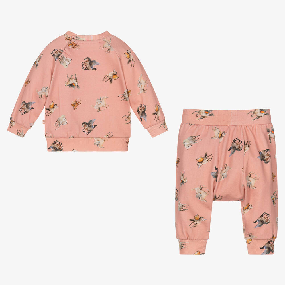 Molo-Girls Pink Organic Cotton Tracksuit | Childrensalon Outlet