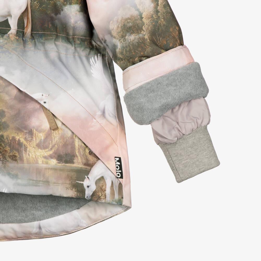 Molo-Girls Pink Pegasus Print Coat | Childrensalon Outlet