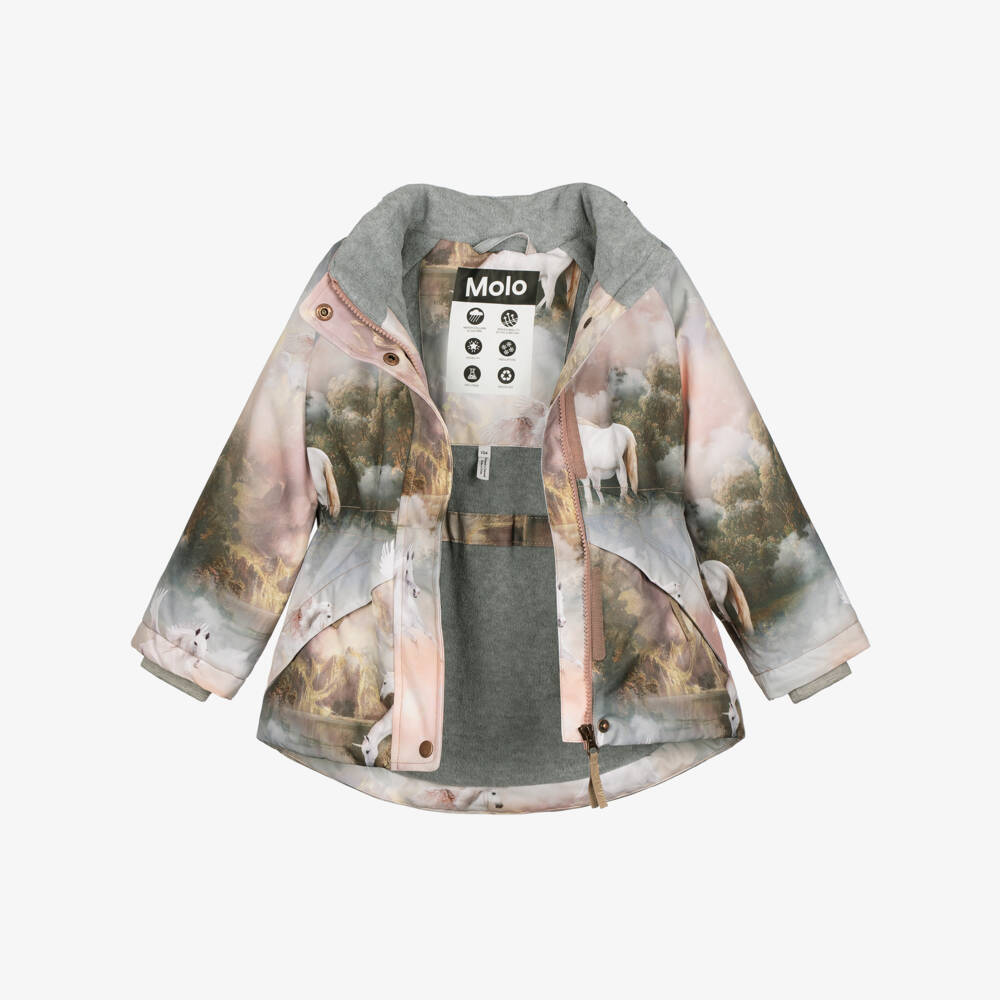 Molo-Girls Pink Pegasus Print Coat | Childrensalon Outlet