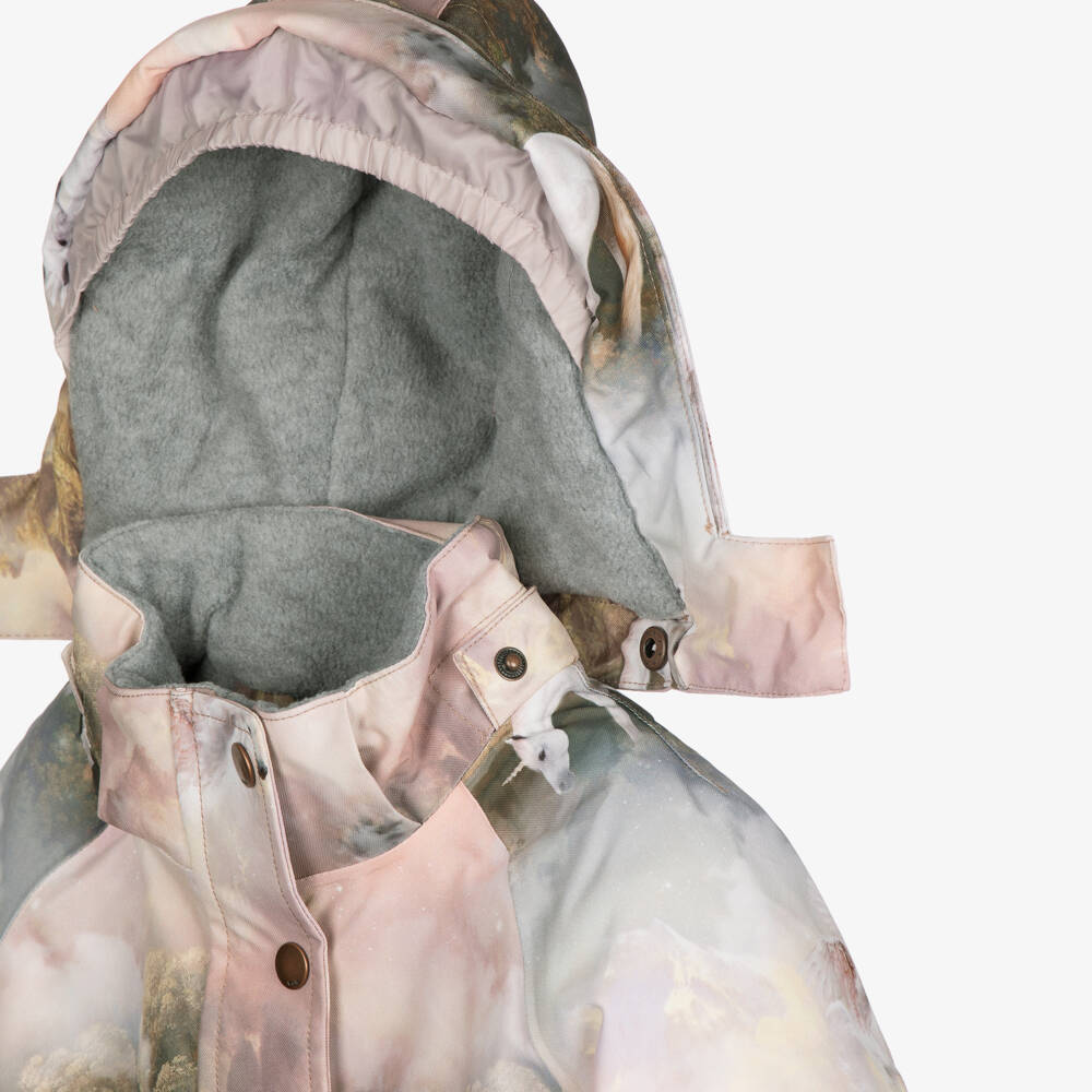 Molo-Girls Pink Pegasus Print Coat | Childrensalon Outlet