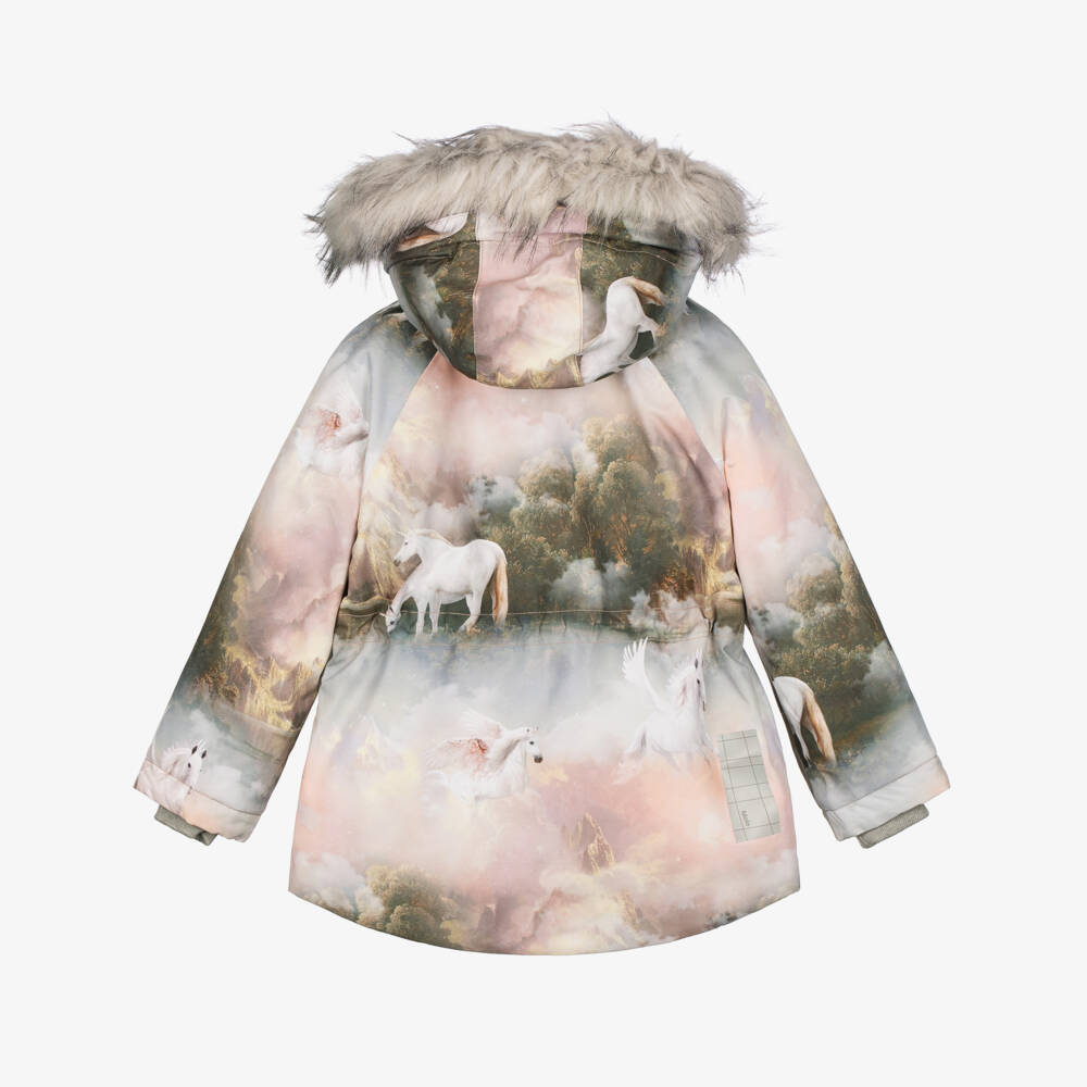Molo-Girls Pink Pegasus Print Coat | Childrensalon Outlet
