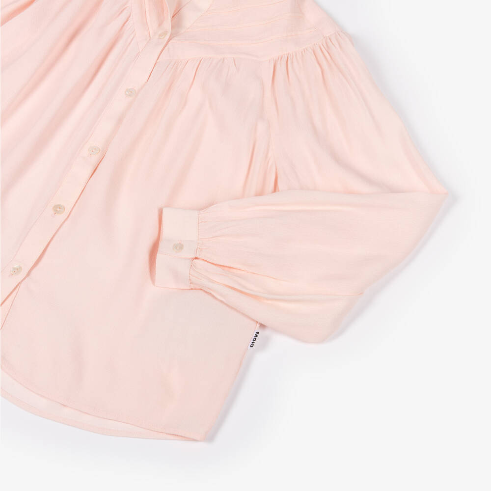 Molo-Блузка из вискозы с защипами розовая для девочек | Childrensalon Outlet