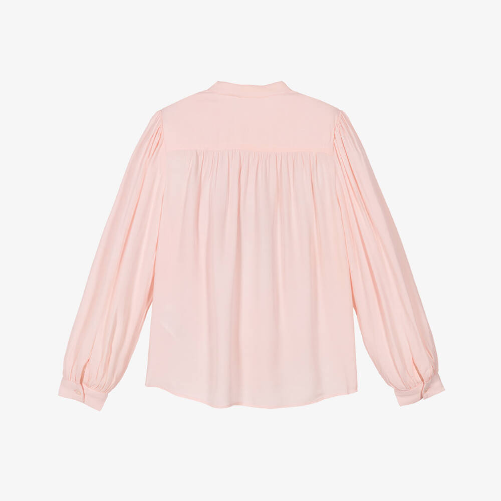 Molo-Girls Pink Pintuck Viscose Blouse | Childrensalon Outlet