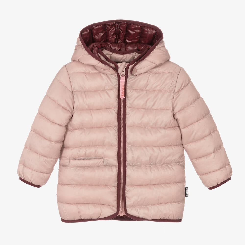 Molo - Girls Pink Puffer Jacket | Childrensalon