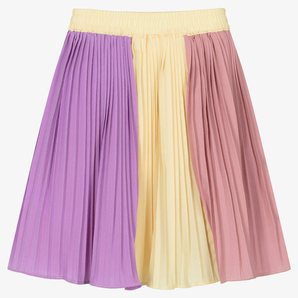 Pink purple yellow skirt top