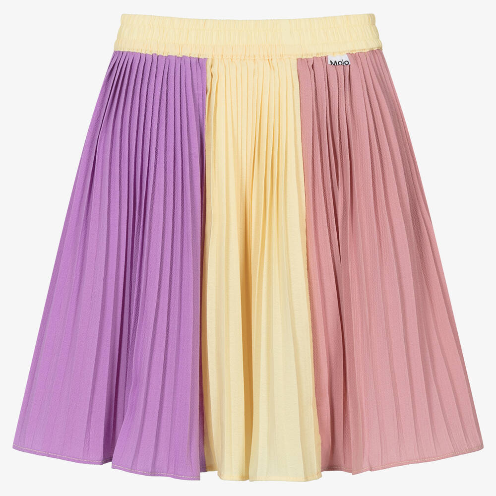 Molo - Girls Pink & Purple Pleated Skirt | Childrensalon