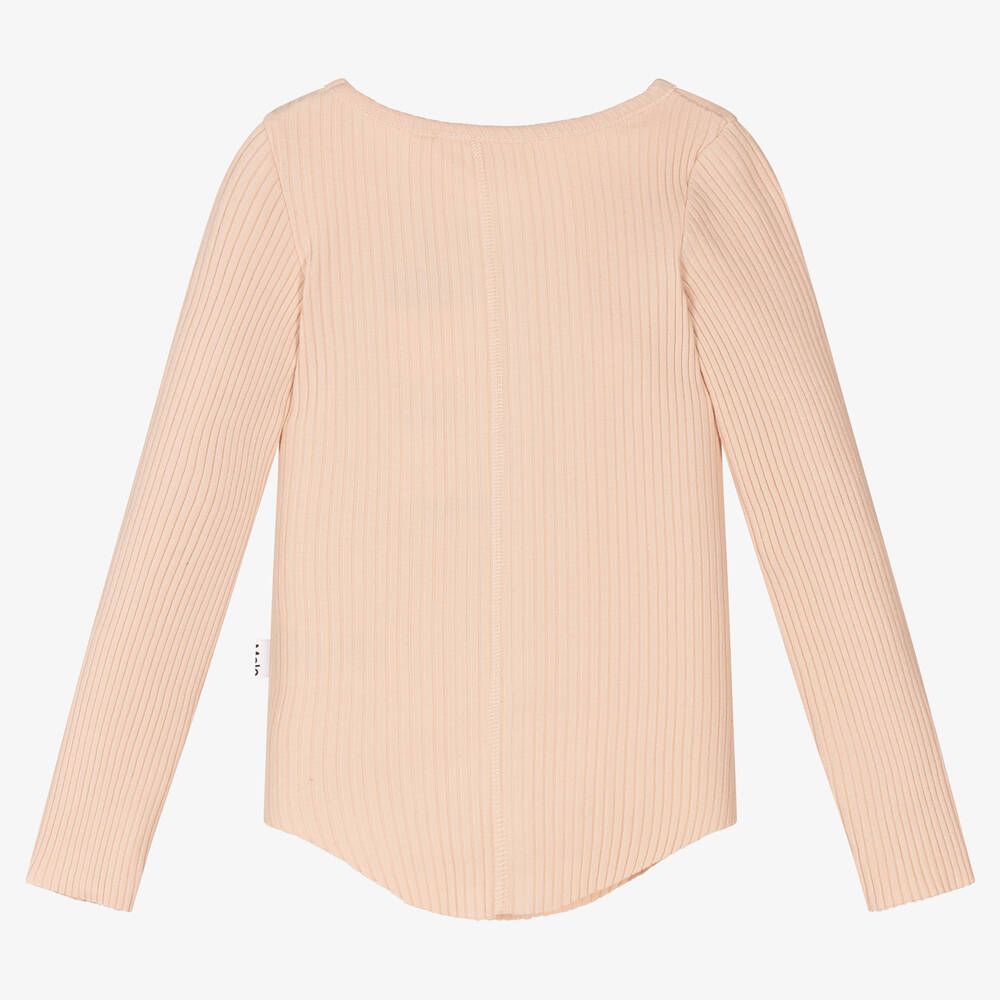 Molo-Розовая хлопковая футболка в рубчик | Childrensalon Outlet