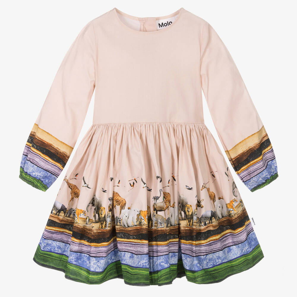 Molo - Rosa Savannah Kleid mit Streifen | Childrensalon